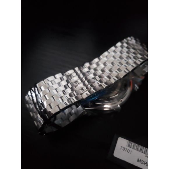 🔥NEW W/BOX & PAPERS Rare Stuhrling Men's Reserve Silver Dial Skeleton Watch - Picture 9 of 10